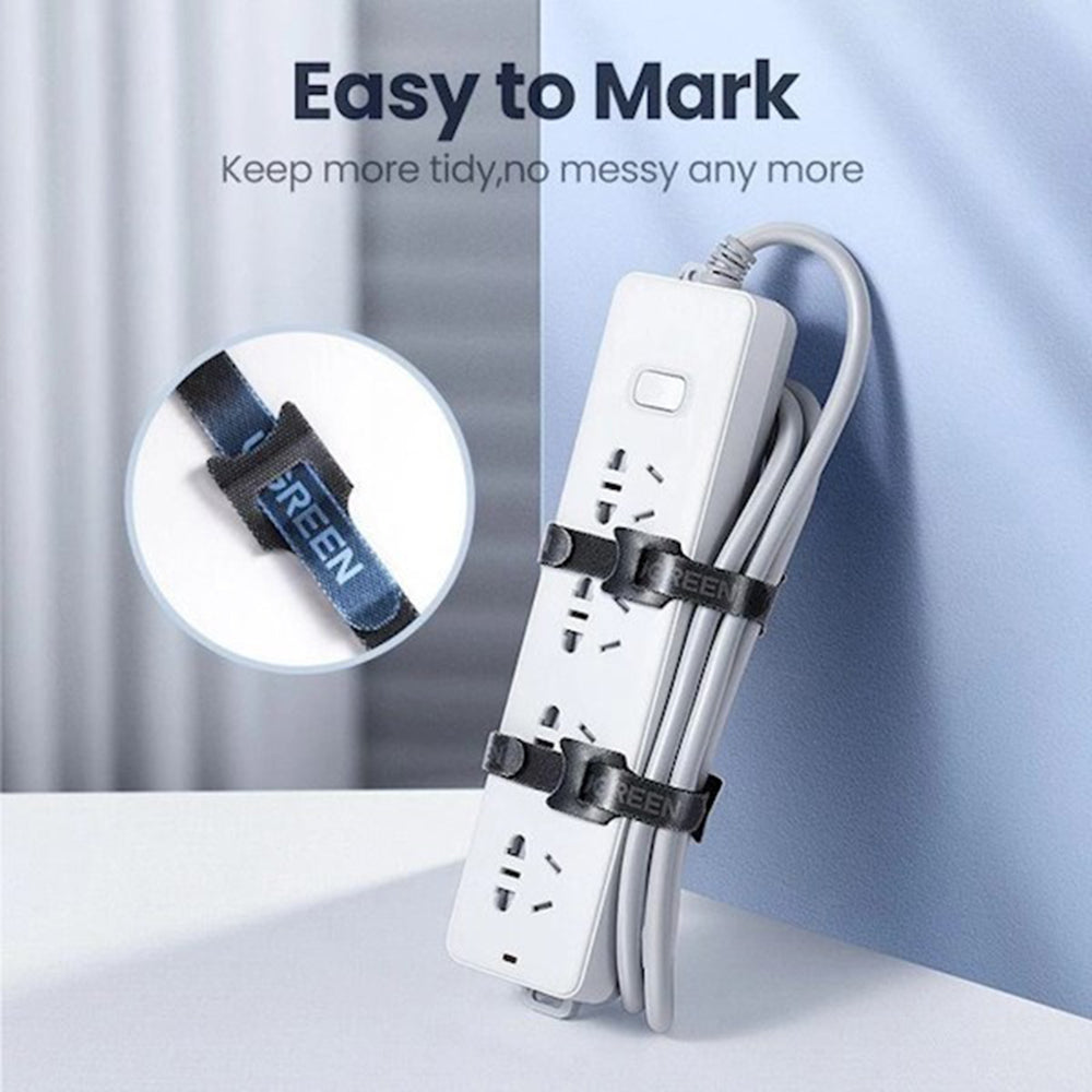 Organizator kabela UGREEN LP401, Velcro, Set 3 komada, Crni