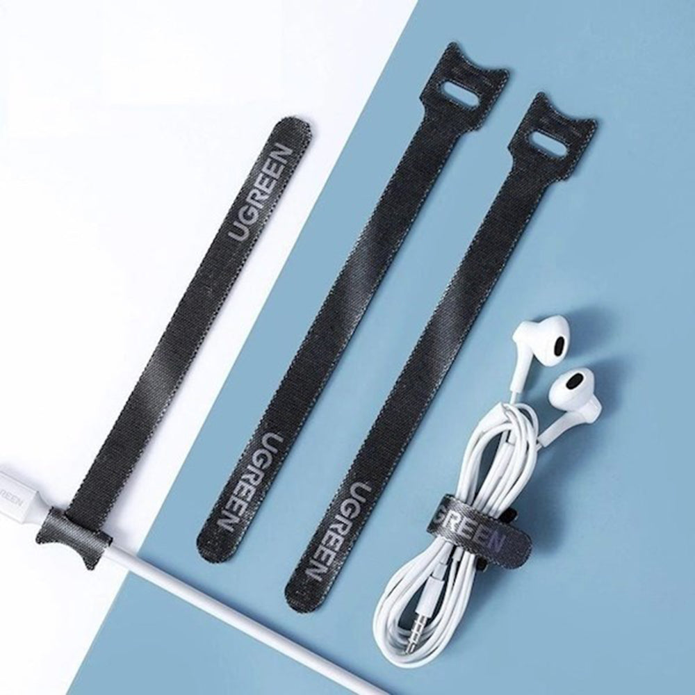 Organizator kabela UGREEN LP401, Velcro, Set 3 komada, Crni