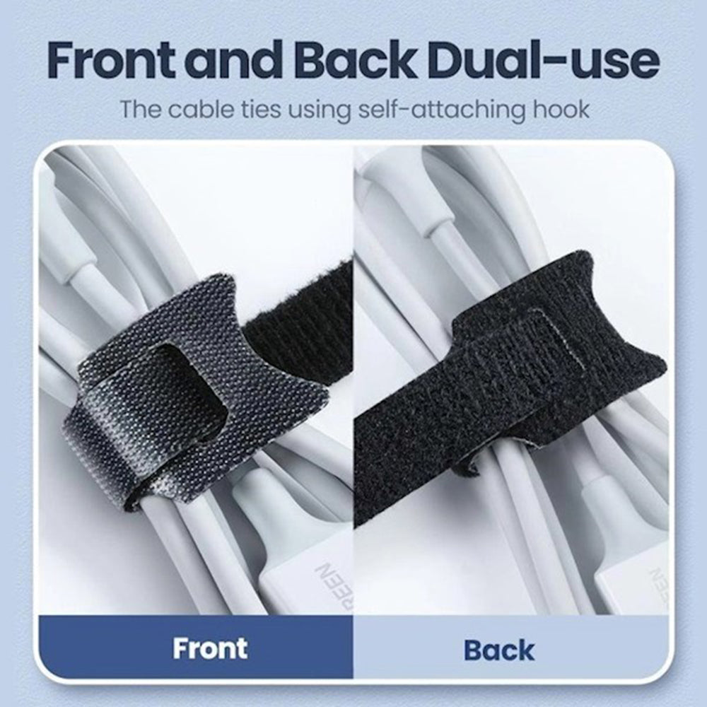 Organizator kabela UGREEN LP401, Velcro, Set 3 komada, Crni