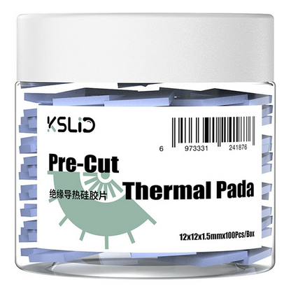 Termovodljiva podloga KSLid P100, 12mm x 12mm x 1.5mm, Set 100 komada