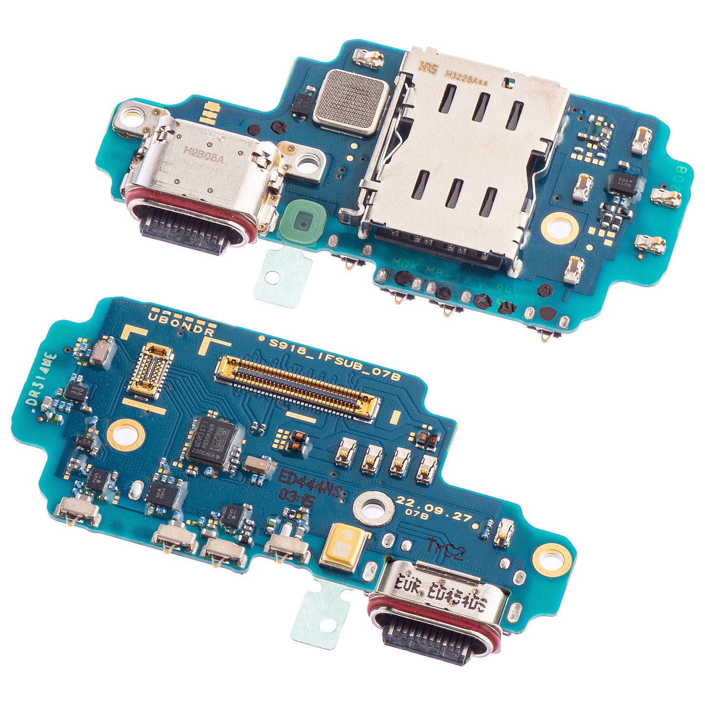 Ploča s konektorom za punjenje - Mikrofon - Modul čitača SIM kartice Samsung Galaxy S23 Ultra S918, Service Pack GH96-15621A