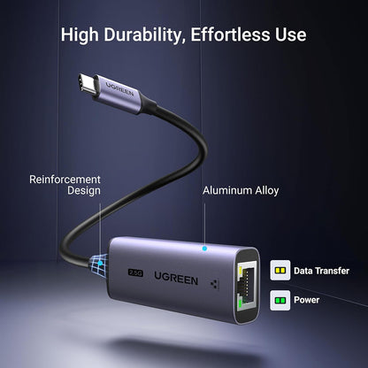 Mrežna kartica UGREEN CM648 (25052), RJ45, USB-C, Siva