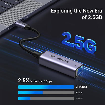 Mrežna kartica UGREEN CM648 (25052), RJ45, USB-C, Siva
