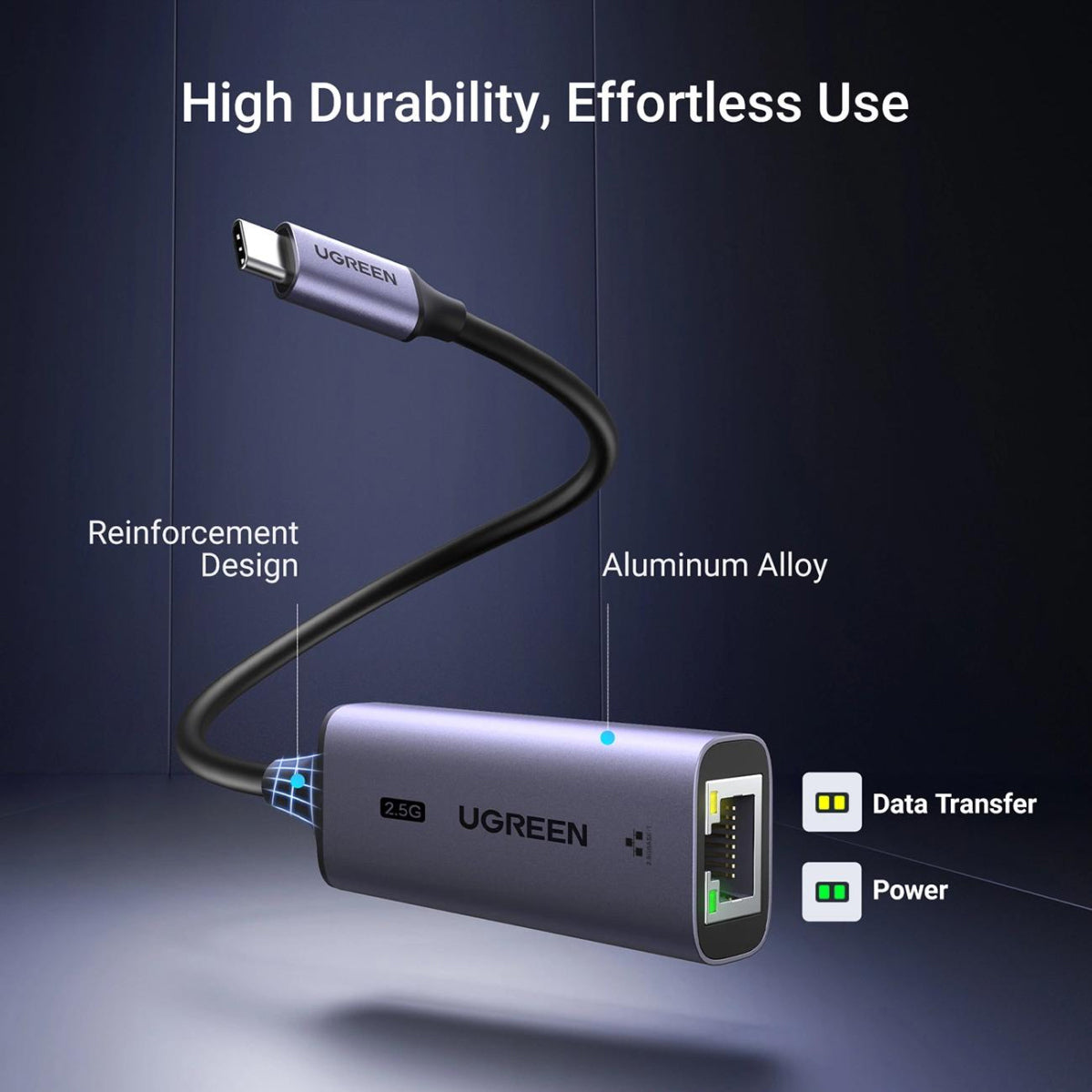 Mrežna kartica UGREEN CM648, RJ45, USB, Siva