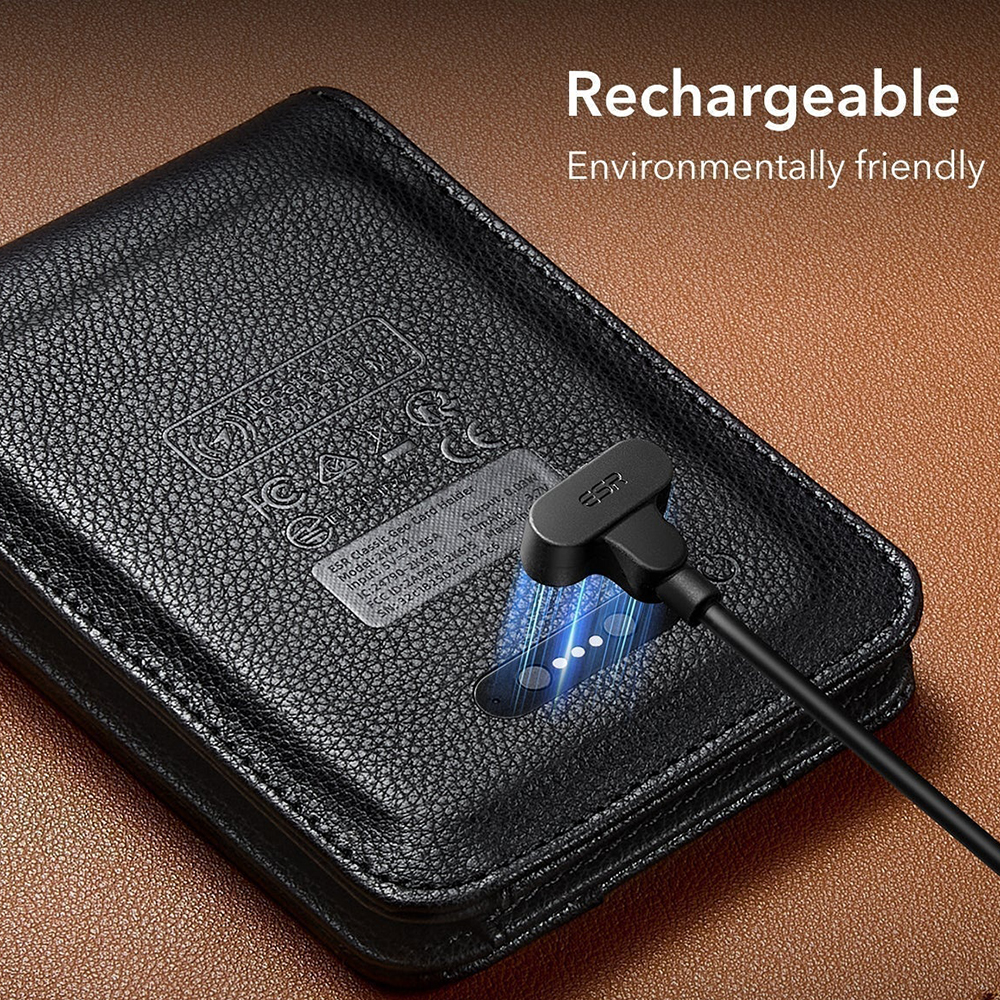 Novčanik ESR Classic Geo Carbon s funkcijom Find My i RFID zaštitom, Crni, Obnovljen