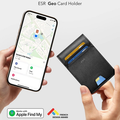 Novčanik ESR Classic Geo Carbon s funkcijom Find My i RFID zaštitom, Crni, Obnovljen