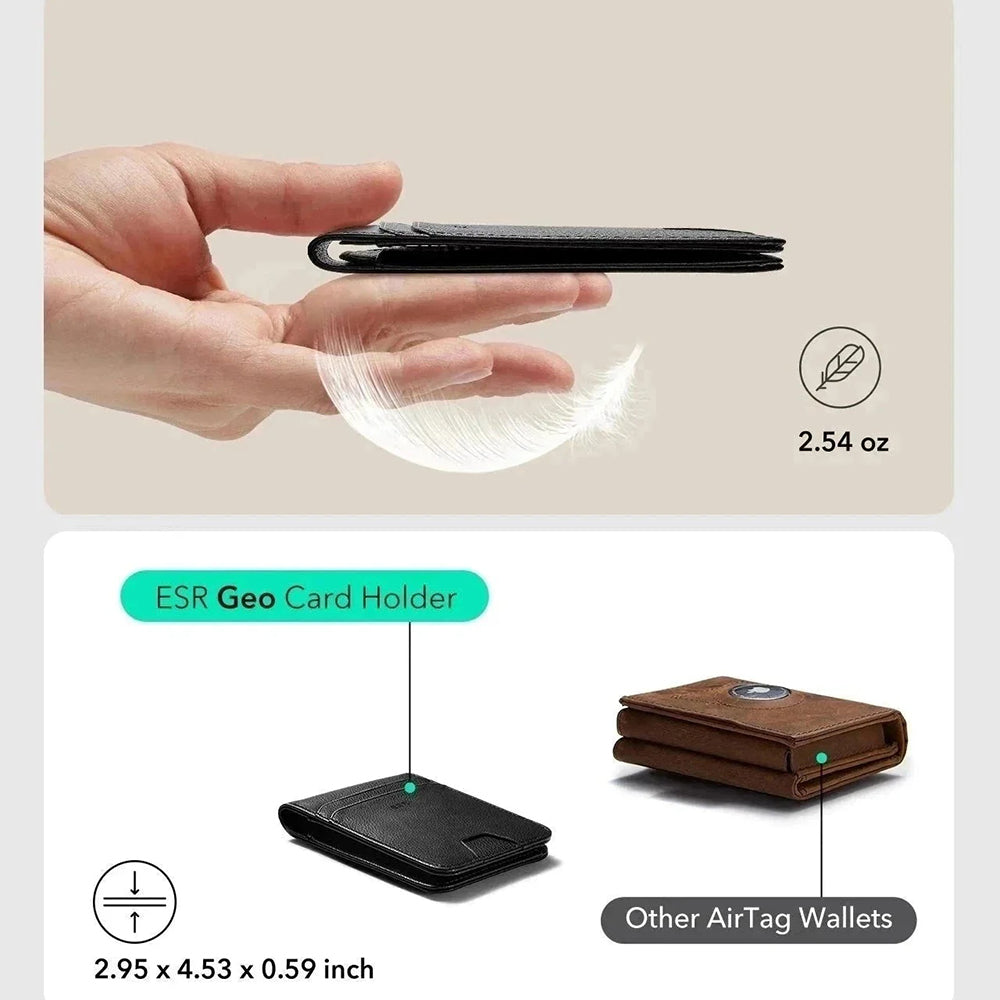 ESR Classic Geo novčanik s funkcijom Find My i RFID zaštitom, Crni, Obnovljen