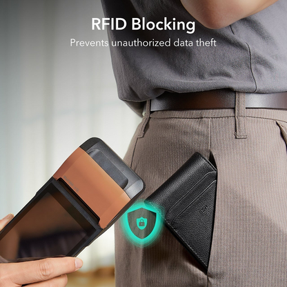 Novčanik ESR Classic Geo Carbon s funkcijom Find My i RFID zaštitom, Crni, Obnovljen