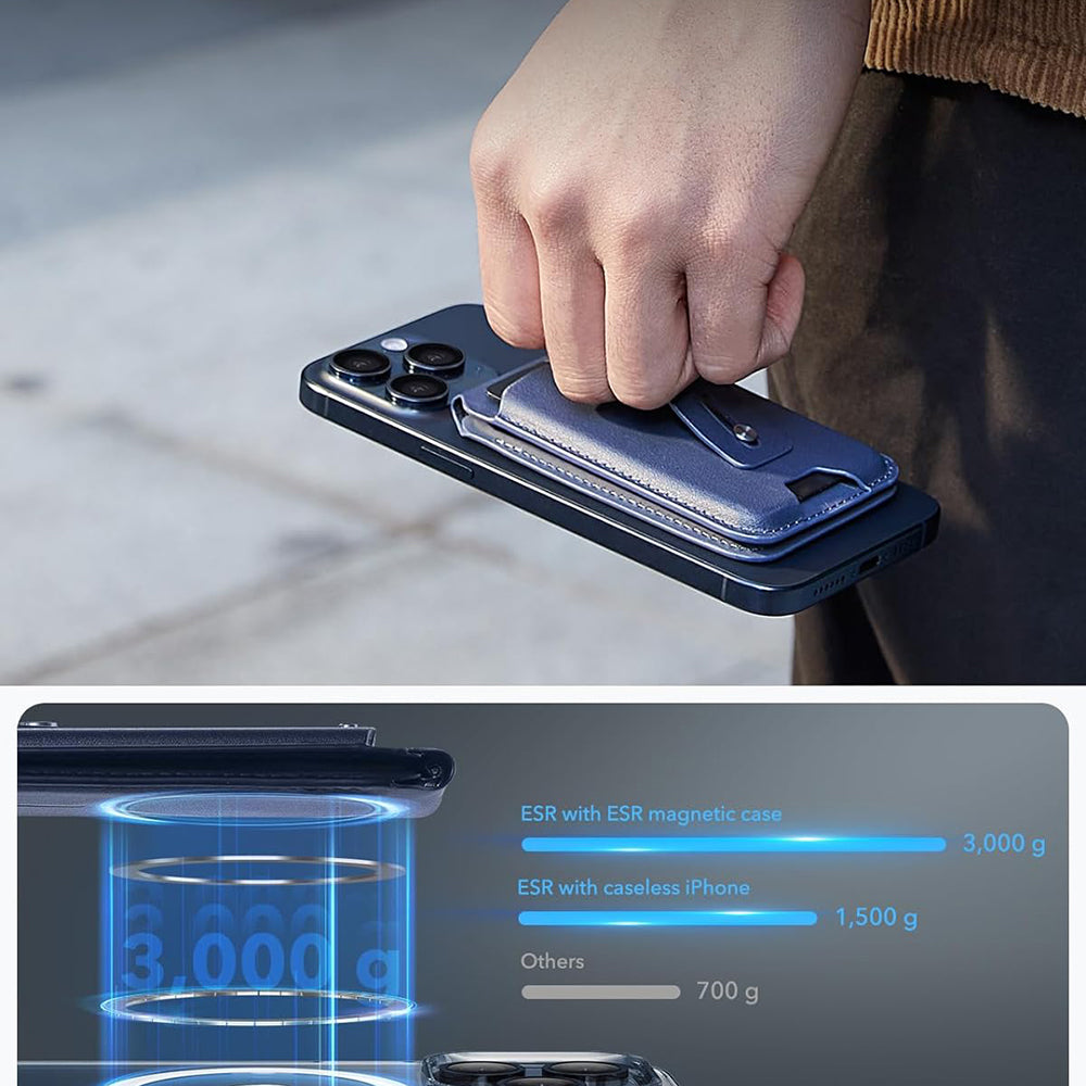 Portofel Magsafe, ESR, Findy my Wallet, Tamnoplavi