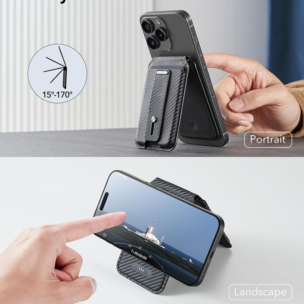 Portofel Magsafe, ESR, Findy my Wallet Carbon, Crni