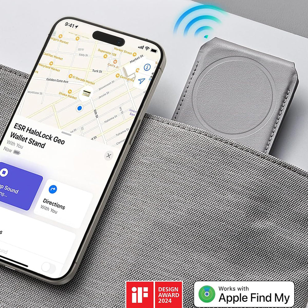 Portofel Magsafe, ESR, Findy my Wallet, Sivi