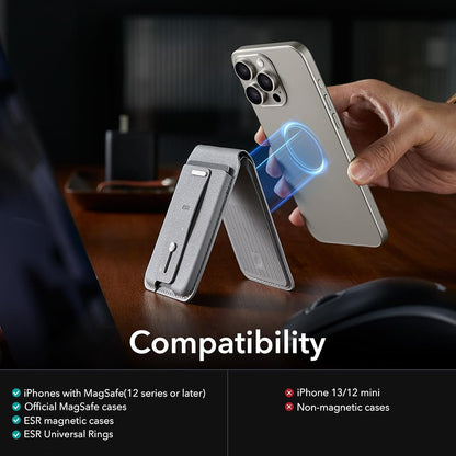 Portofel Magsafe, ESR, Findy my Wallet, Sivi