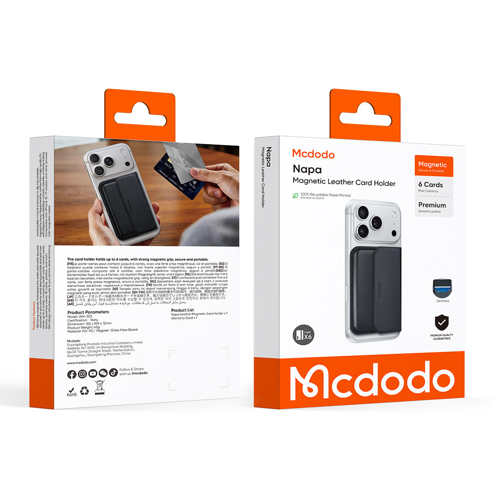 MagSafe novčanik, McDodo, WH-3530 Napa, Crna