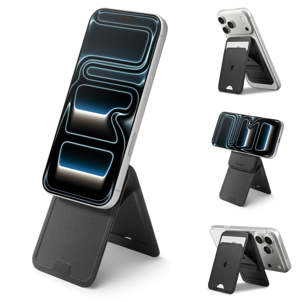 Portfelj MagSafe, Spigen, Slim Fold Tripod S314-3, Crni