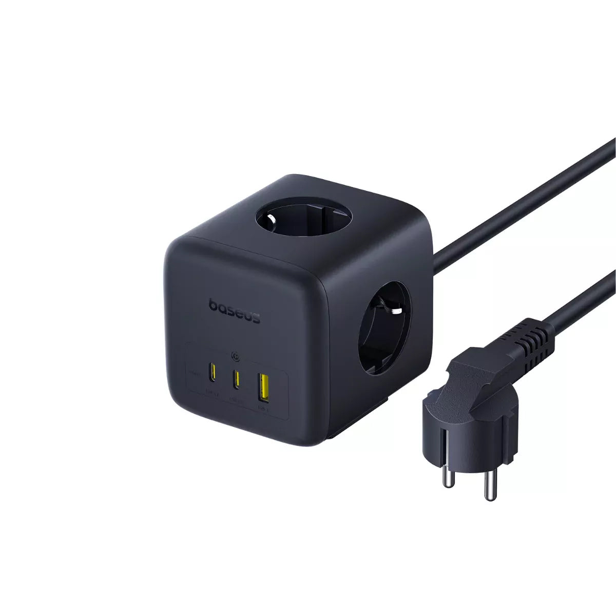 Produžni kabel Baseus EnerFill FA11, 67W, 3.35A, 1 x USB-A - 2 x USB-C - 3 x Schuko, Crni E00082100123-00