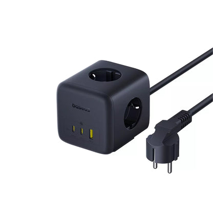 Produžni kabel Baseus EnerFill FA11, 67W, 3.35A, 1 x USB-A - 2 x USB-C - 3 x Schuko, Crni E00082100123-00