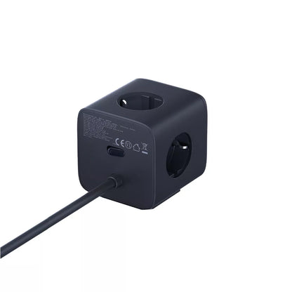 Produžni kabel Baseus EnerFill FA11, 67W, 3.35A, 1 x USB-A - 2 x USB-C - 3 x Schuko, Crni E00082100123-00