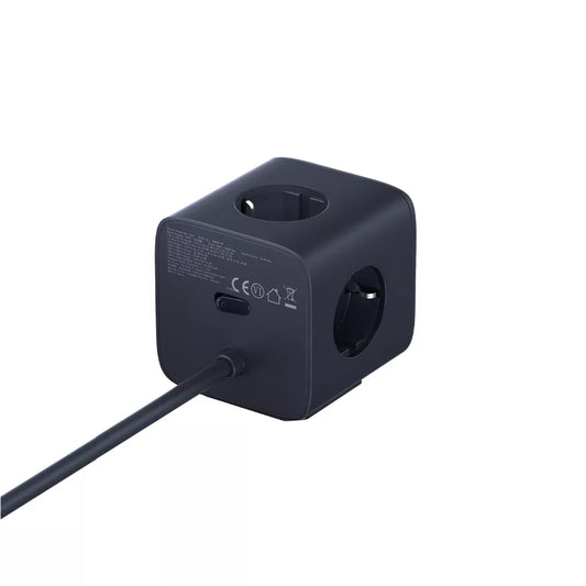 Produžni kabel Baseus EnerFill FA11, 67W, 3.35A, 1 x USB-A - 2 x USB-C - 3 x Schuko, Crni E00082100123-00