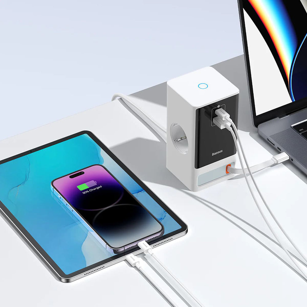 Produžni kabel Baseus PowerCombo, 1 x Schuko, Bijeli PSLR000602