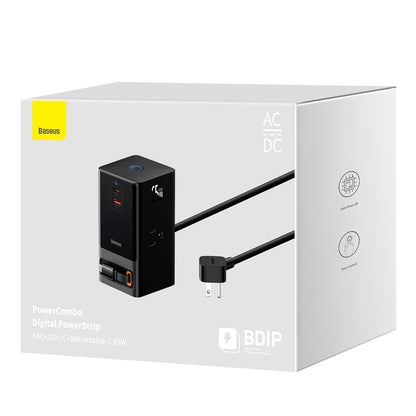 Produžni kabel Baseus PowerCombo US, 3 x Utičnice, Crni PSLR000101