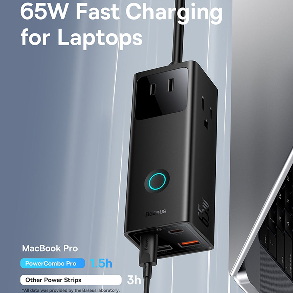 Produžni kabel Baseus PowerCombo US, 3 x utičnica, crni PSLA020101