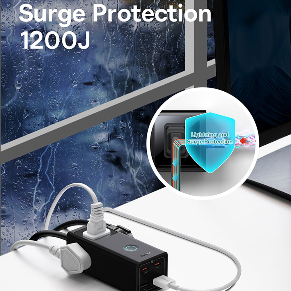 Produžni kabel Baseus PowerCombo US, 3 x utičnica, crni PSLA020101