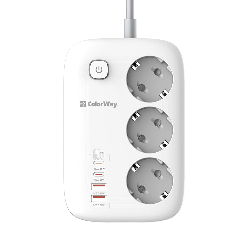 Produžni kabel ColorWay, 3 x Schuko, Bijeli