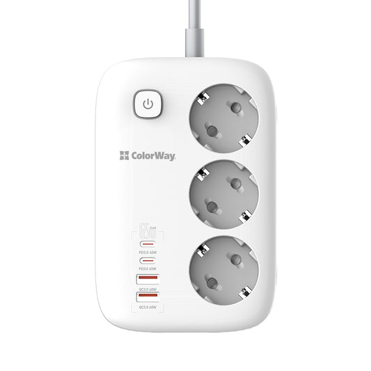 Produžni kabel ColorWay, 3 x Schuko, Bijeli