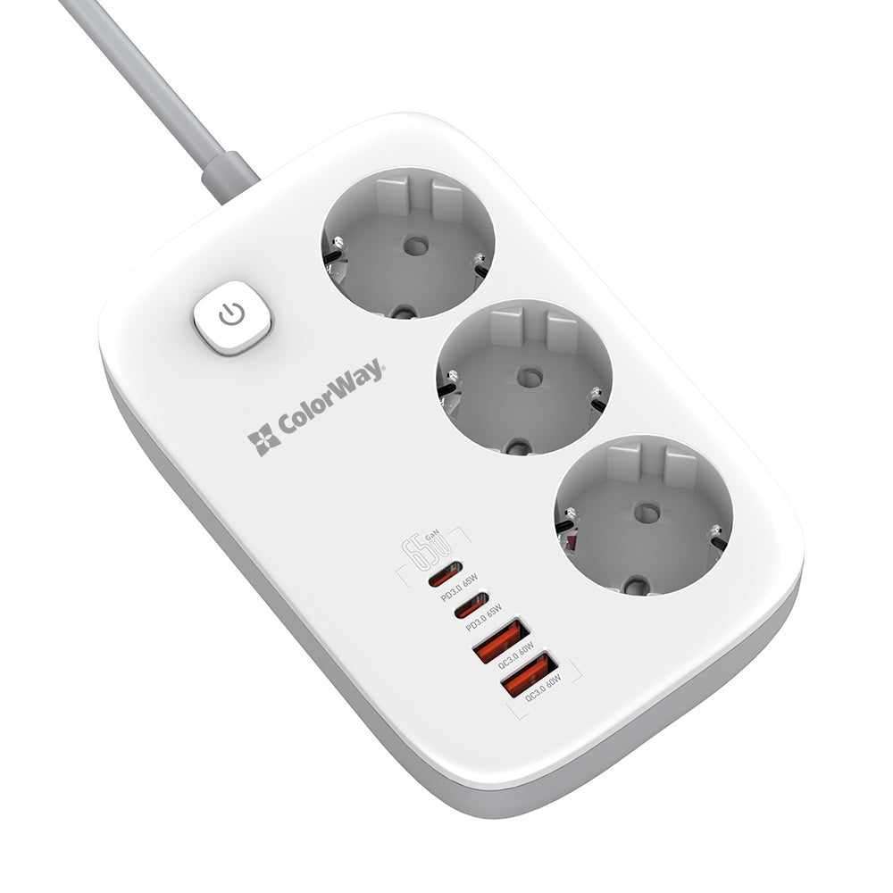 Produžni kabel ColorWay, 3 x Schuko, Bijeli