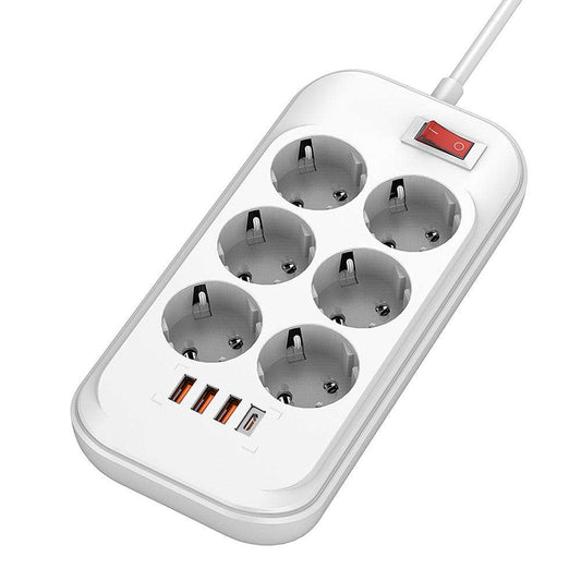 Produžni kabel ColorWay, 6 x Schuko, Bijeli