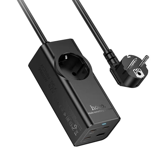 Produžni kabel HOCO NS9, 1 x Schuko, Crni