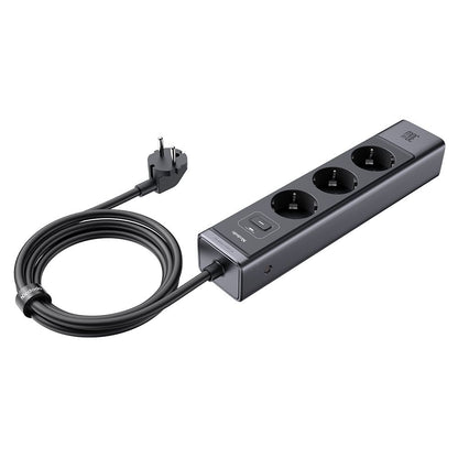 Produžni kabel McDodo CH-0620, 3 x Schuko - 1 x USB-A - 2 x USB-C, Crni