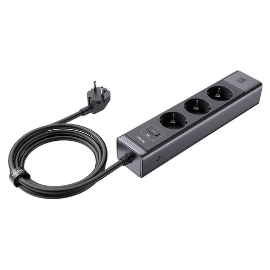 Produžni kabel McDodo CH-0620, 3 x Schuko - 1 x USB-A - 2 x USB-C, Crni