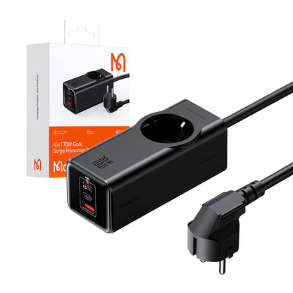 Produžni kabel McDodo CH-4620, 1 x Schuko, Crni