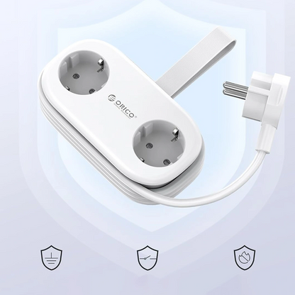 Produžni kabel Orico AP3, 2 x Schuko - 2 x USB-A - 2 x USB-C, Bijela