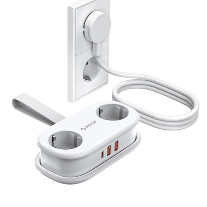 Produžni kabel Orico APP, 2 x Schuko - 2 x USB-A - 1 x USB-C, Bijela