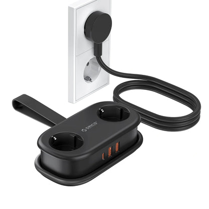 Produžni kabel Orico APP, 2 x Schuko - 2 x USB-A - 1 x USB-C, Crni