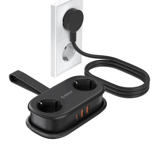 Produžni kabel Orico APP, 2 x Schuko - 2 x USB-A - 1 x USB-C, Crni