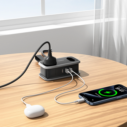 Produžni kabel Orico APP, 1 x Schuko - 1 x Utičnica - 2 x USB-A - 1 x USB-C, Crno Sivo
