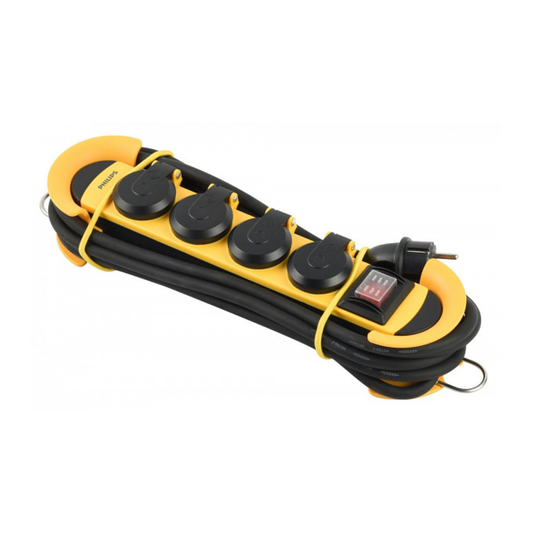 Produžni kabel Philips, 4 x Schuko, Žuti Phil-SPN5140YB/60