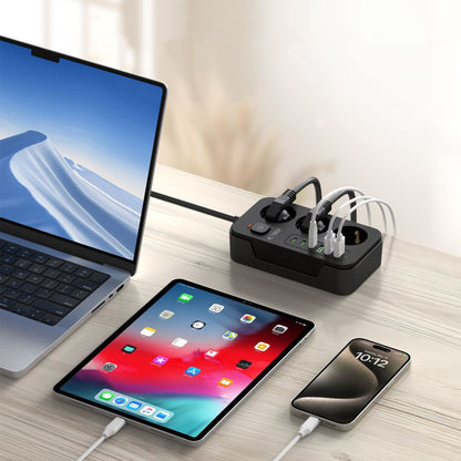 Produžni kabel Tech-Protect PC3X6, 3 x Schuko, Crni