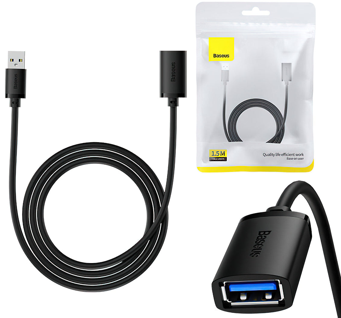 Produžni kabel USB 3.0 Baseus AirJoy Series, 1.5m, Crni B00631103111-02