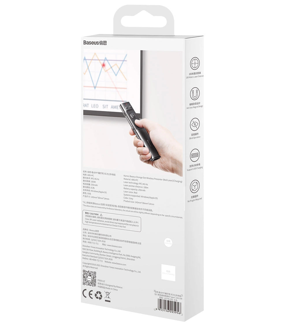 Presenter Wireless Baseus Orange Dot, Sivi ACFYB-0G