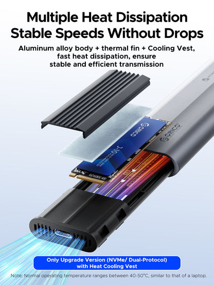 Rack Orico AXM2-G2 za SSD M.2 NVMe, Siva