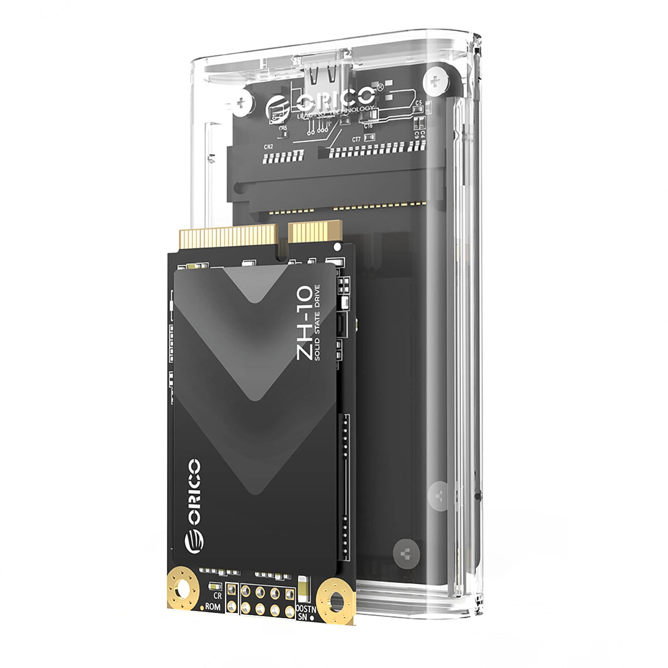 Rack Orico TC10-MS za SSD mSATA, Prozirno