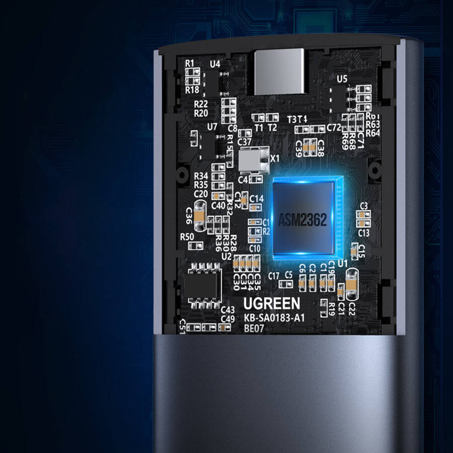 Nosilac UGREEN CM400 za SSD SATA M.2 NVMe, Sivi