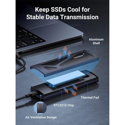 Nosiljka UGREEN CM578 za SSD M.2 NVMe, Siva