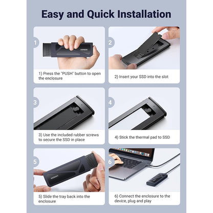 Nosiljka UGREEN CM578 za SSD M.2 NVMe, Siva