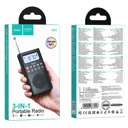 Prijenosni radio HOCO HI51, Crni