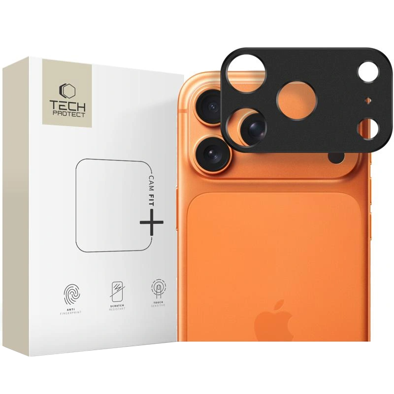 Okvir zaštite stražnje kamere Tech-Protect Camalloy Fit+ za Apple iPhone 17 Pro Max, Aluminij, Crna